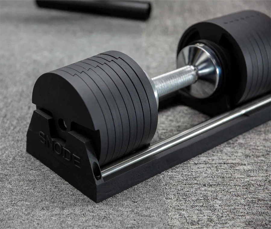 Snode AD80 Adjustable Dumbbells - PAIR (10 to 80 lb) with Magnetic Weight Set