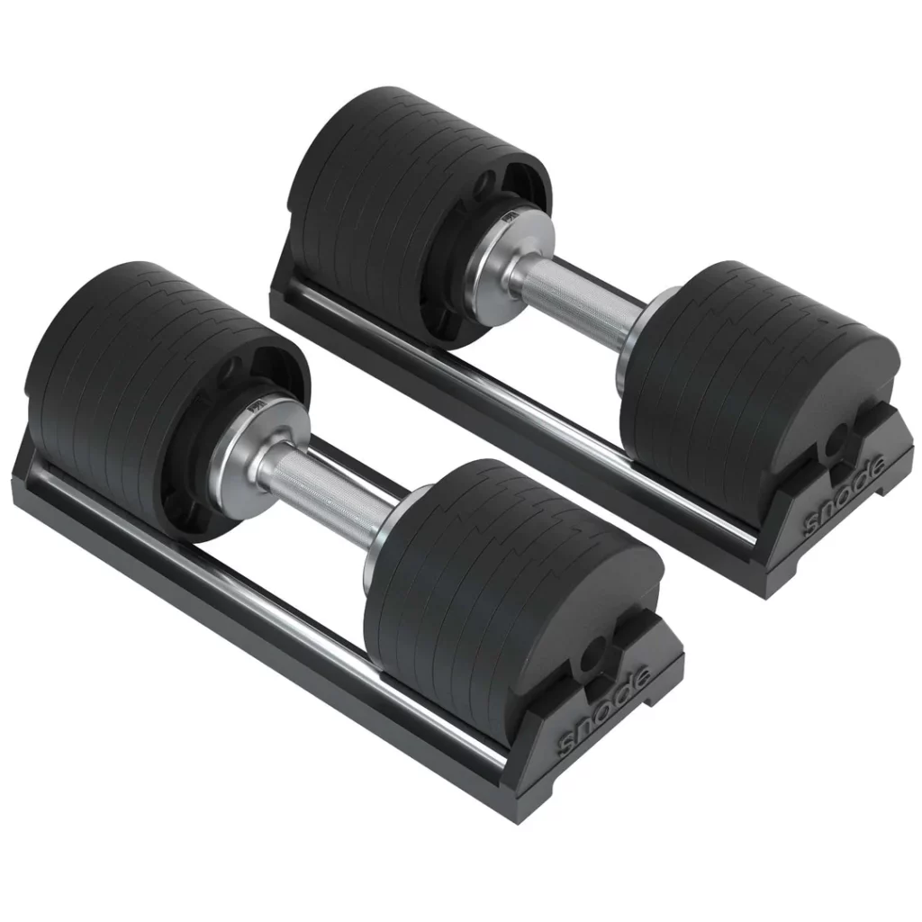 Snode AD80 Adjustable Dumbbells - PAIR (10 to 80 lb) with Magnetic Weight Set