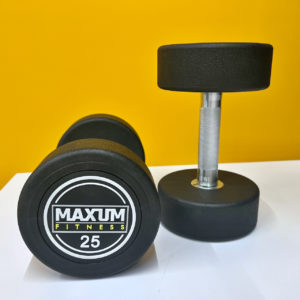 MAXUM fitness Round Urethane Dumbbells & Stand Set