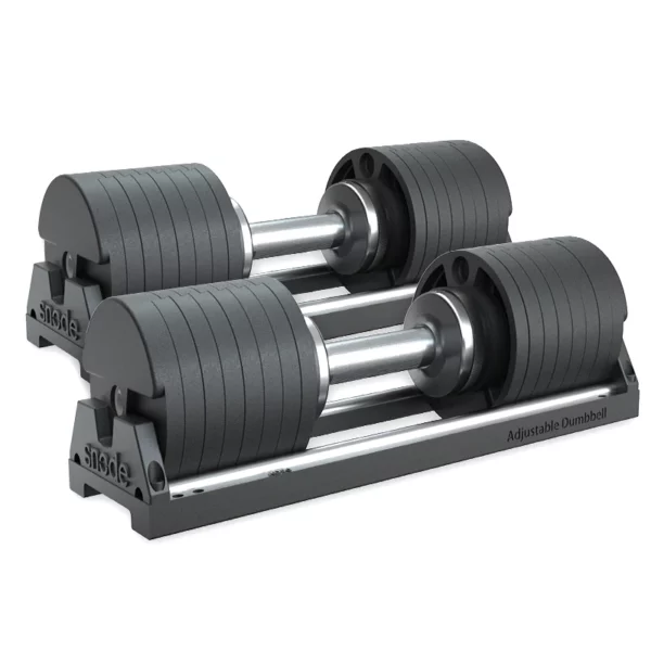 Snode AD80 Adjustable Dumbbells - PAIR (10 to 80 lb) with Magnetic Weight Set