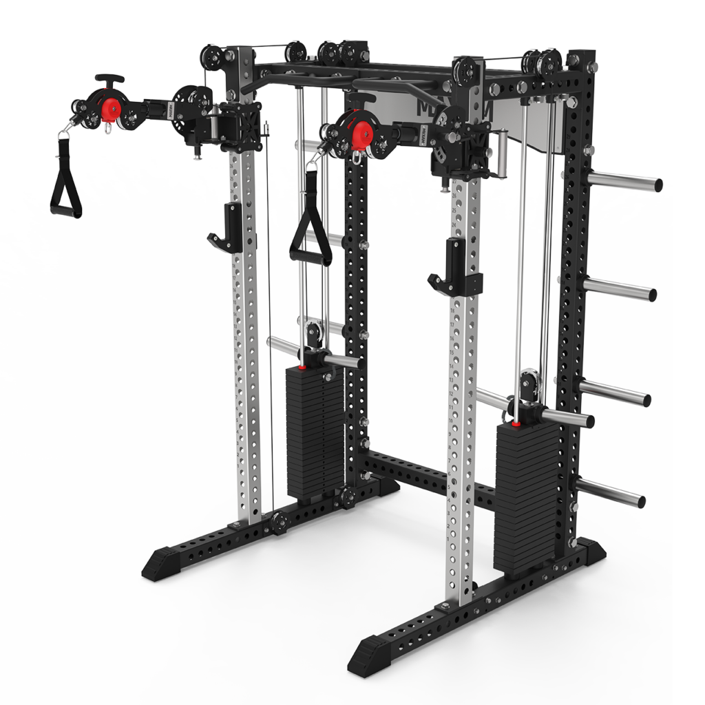 MAXUM Mutant Arms™: The Articulating Cable Arm Upgrade for Your Home Gym MAXUM X1 Functional Trainer Squat Rack Home Gym