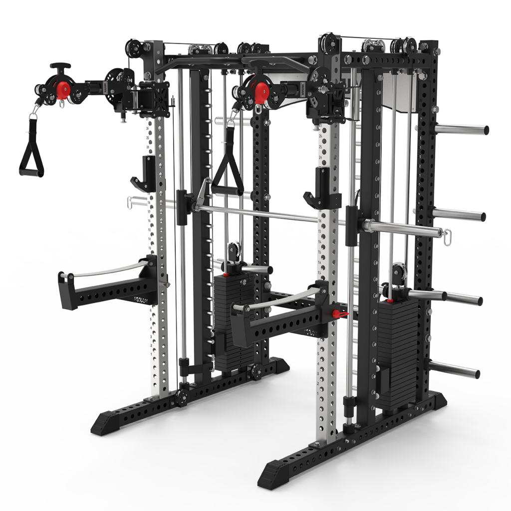 MAXUM Mutant Arms™: The Articulating Cable Arm Upgrade for Your Home Gym MAXUM X3 Smith Machine Functional Trainer Squat Rack Home Gym